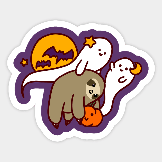 Cute Halloween Sloth Sticker by saradaboru